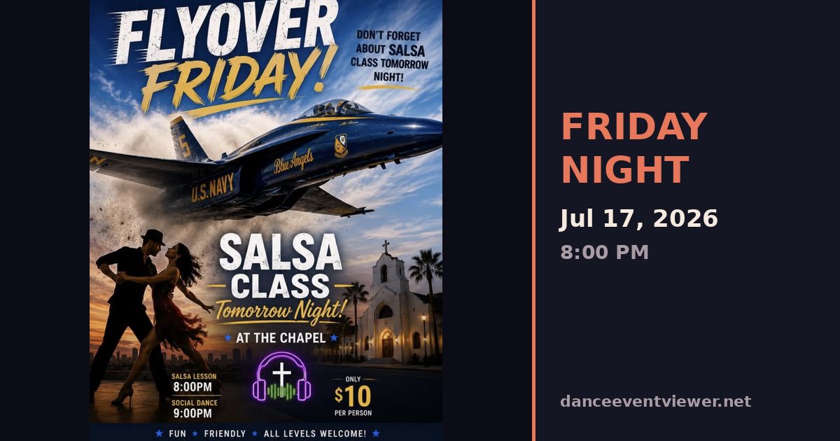 Flyover Friday Salsa Class flyer