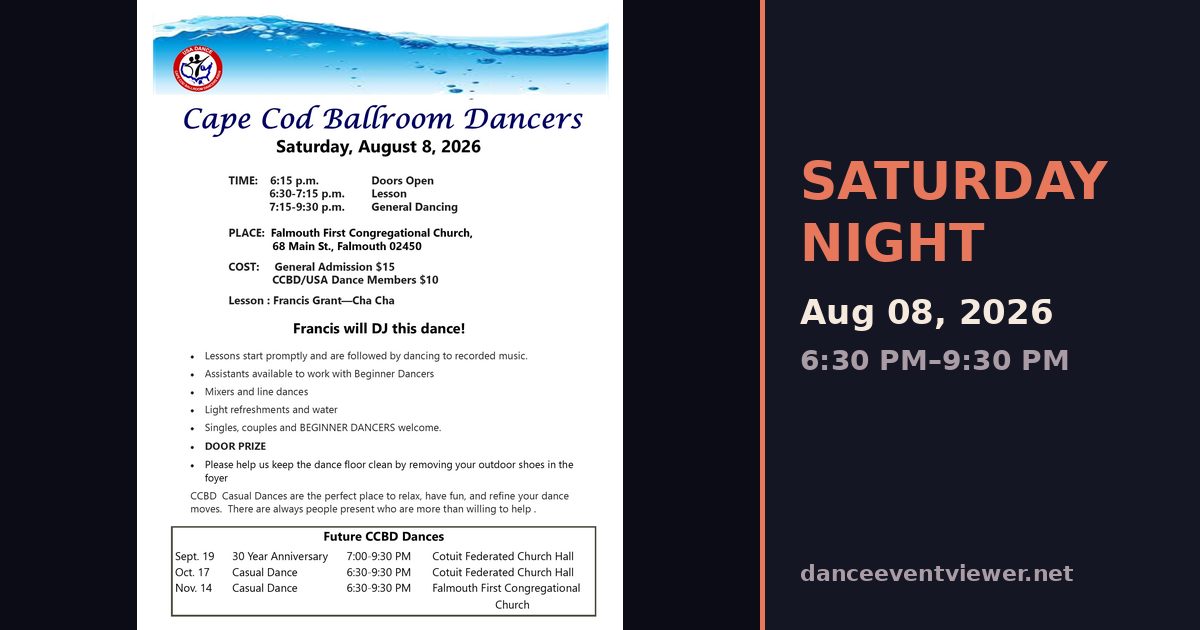 CCBD Casual Dance flyer