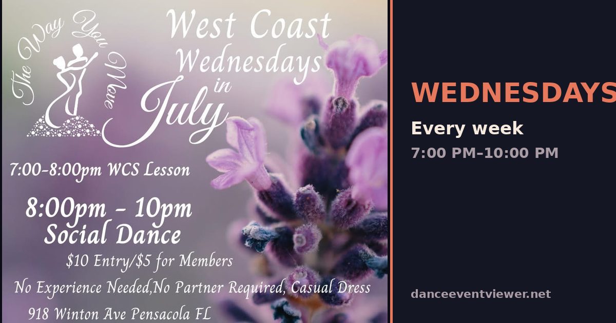 West Coast Wednesdays in July flyer